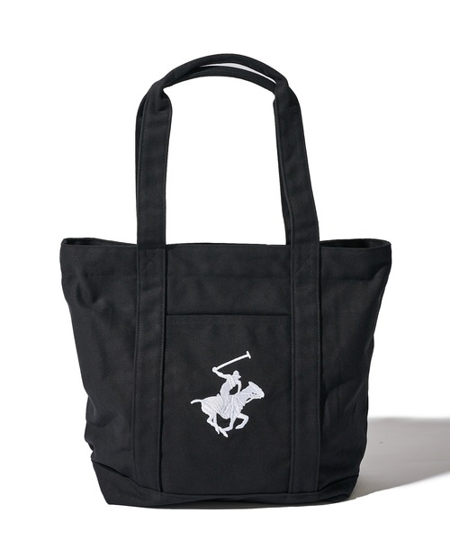 BEVERLY HILLS POLO CLUB(ビバリーヒルズポロクラブ)の「【BEVERLY HILLS POLO CLUB / ビバリーヒルズポロクラブ】16ozキャンバスロゴ刺繍トートバッグ(トートバッグ・レディース・ホワイト系1/ネイビー/ホワイト系3/ホワイト系4/ブラック/ホワイト系5/ホワイト系2・FREE)」の15枚目の写真