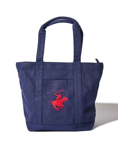BEVERLY HILLS POLO CLUB(ビバリーヒルズポロクラブ)の「【BEVERLY HILLS POLO CLUB / ビバリーヒルズポロクラブ】16ozキャンバスロゴ刺繍トートバッグ(トートバッグ・レディース・ホワイト系1/ネイビー/ホワイト系3/ホワイト系4/ブラック/ホワイト系5/ホワイト系2・FREE)」の14枚目の写真