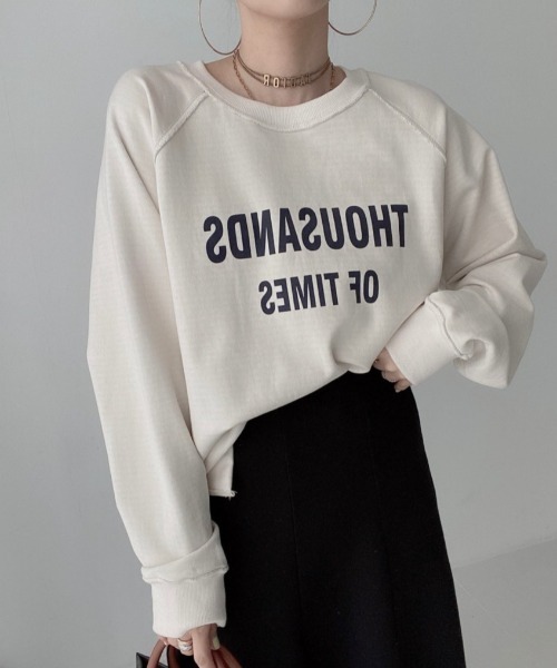 Alum'(アルム)の「2wayリバーシブルスウェット(スウェット・レディース・ブルー/オフホワイト/グレー/ブラック・FREE)」の1枚目の写真