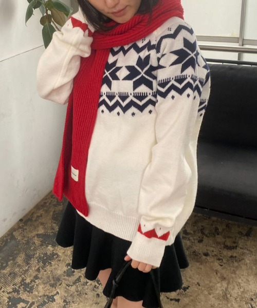 mebole(メボレ)の「ノルディックセーター(ニット/セーター・レディース・グレー/アイボリー・FREE)」の12枚目の写真