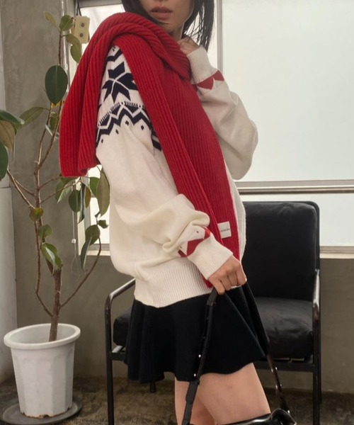 mebole(メボレ)の「ノルディックセーター(ニット/セーター・レディース・グレー/アイボリー・FREE)」の15枚目の写真