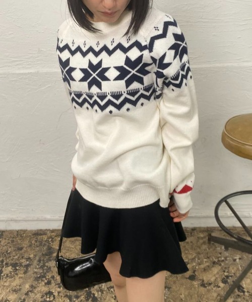mebole(メボレ)の「ノルディックセーター(ニット/セーター・レディース・グレー/アイボリー・FREE)」の8枚目の写真