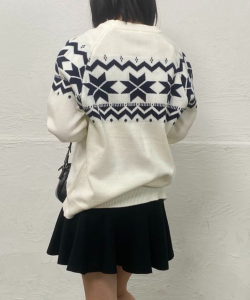 mebole(メボレ)の「ノルディックセーター(ニット/セーター・レディース・グレー/アイボリー・FREE)」の19枚目の写真