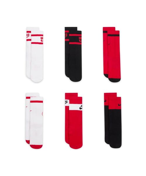 NIKE(ナイキ)の「ナイキ エブリデイ キッズ クッションド クルー ソックス (6足) / Nike Everyday Kids' Cushioned Crew Socks (6 Pairs) CK7302-904 Multi-Color(ソックス/靴下・キッズ・その他・21-23/23-25)」の2枚目の写真