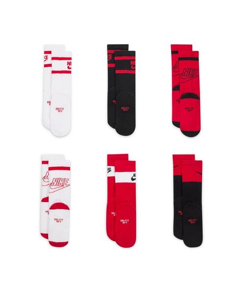 NIKE(ナイキ)の「ナイキ エブリデイ キッズ クッションド クルー ソックス (6足) / Nike Everyday Kids' Cushioned Crew Socks (6 Pairs) CK7302-904 Multi-Color(ソックス/靴下・キッズ・その他・21-23/23-25)」の4枚目の写真