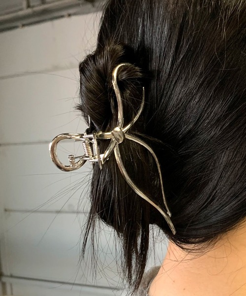 【匿名配送】【送料無料】シルバーバレッタ　ヘアクリップ　ヘアピン k00769-rakuten.jpg