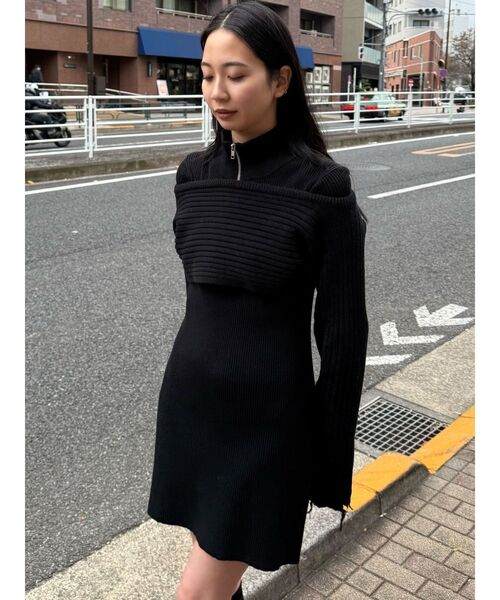 EMODA(エモダ)の「マルチウェイ2ピーズミニワンピース(ワンピース・レディース・グレー/ブラック/ベージュ・FREE)」の4枚目の写真