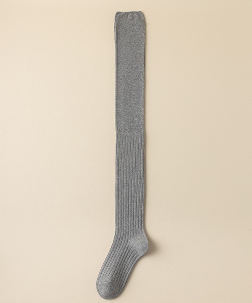 SHEPP（シープ）の「リブ切り替えニーハイソックス（ソックス/靴下・レディース・ホワイト/オフホワイト/グレー/ベージュ/ブラック・F）」の18枚目の写真
