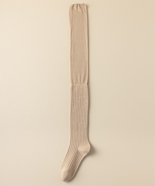 SHEPP（シープ）の「リブ切り替えニーハイソックス（ソックス/靴下・レディース・ホワイト/オフホワイト/グレー/ベージュ/ブラック・F）」の19枚目の写真