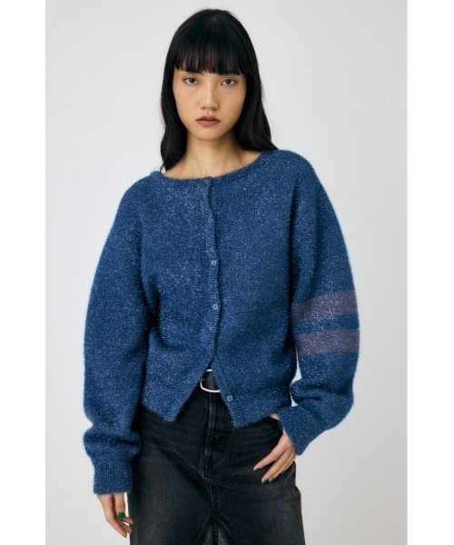 MOUSSY(マウジー)の「GLITTER 2WAY ニットトップス(ニット/セーター・レディース・ベージュ/ホワイト/ブルー・FREE)」の3枚目の写真
