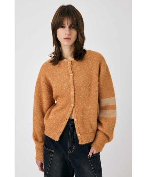 MOUSSY(マウジー)の「GLITTER 2WAY ニットトップス(ニット/セーター・レディース・ベージュ/ホワイト/ブルー・FREE)」の4枚目の写真