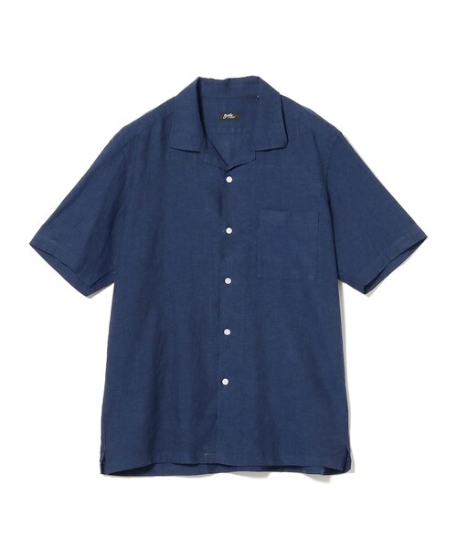 BRILLA per il gusto（ブリッラペルイルグースト）の「リネンコットン オープンカラー ショートスリーブシャツ（シャツ/ブラウス・メンズ・ブラック/ブラウン系その他5/ホワイト/インディゴブルー・S/L/XL/M）」の4枚目の写真