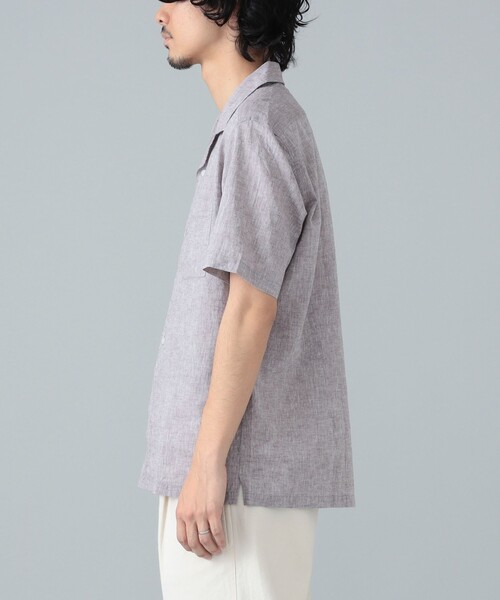 BRILLA per il gusto（ブリッラペルイルグースト）の「リネンコットン オープンカラー ショートスリーブシャツ（シャツ/ブラウス・メンズ・ブラック/ブラウン系その他5/ホワイト/インディゴブルー・S/L/XL/M）」の9枚目の写真