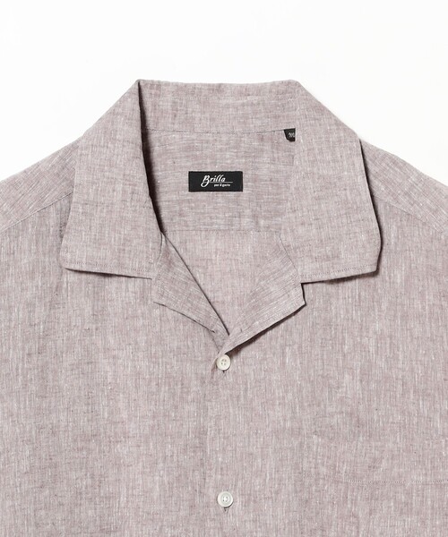 BRILLA per il gusto（ブリッラペルイルグースト）の「リネンコットン オープンカラー ショートスリーブシャツ（シャツ/ブラウス・メンズ・ブラック/ブラウン系その他5/ホワイト/インディゴブルー・S/L/XL/M）」の18枚目の写真