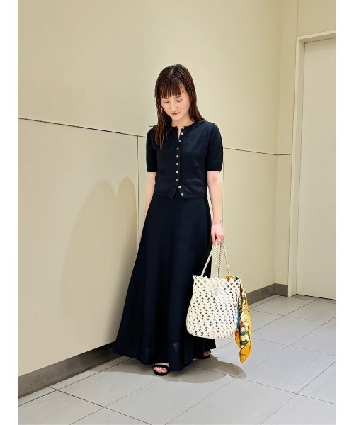 セール】ハイゲージペーパーヤーンフレアスカート（スカート