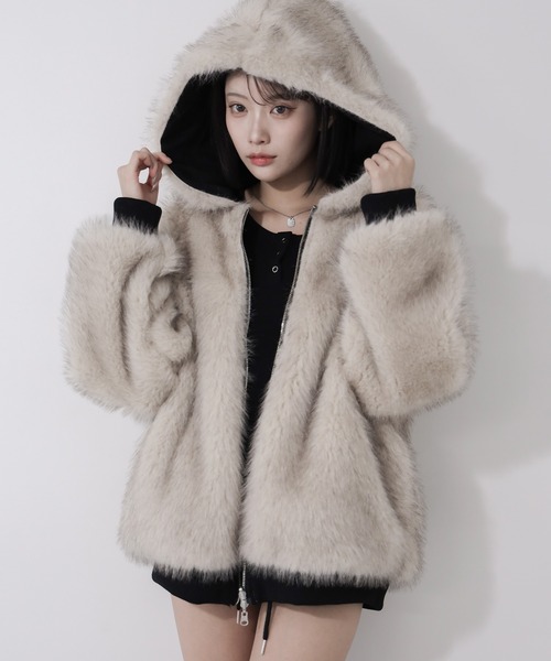 未使用 mgSable シルク レッキスファー ブルゾン リバーシブル 3way TO BE CHIC フェイクファーリバーシブルジャケット 新品 mgSable