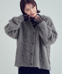 【洗える】ふわふわ起毛 オーバーサイズ カーディガン