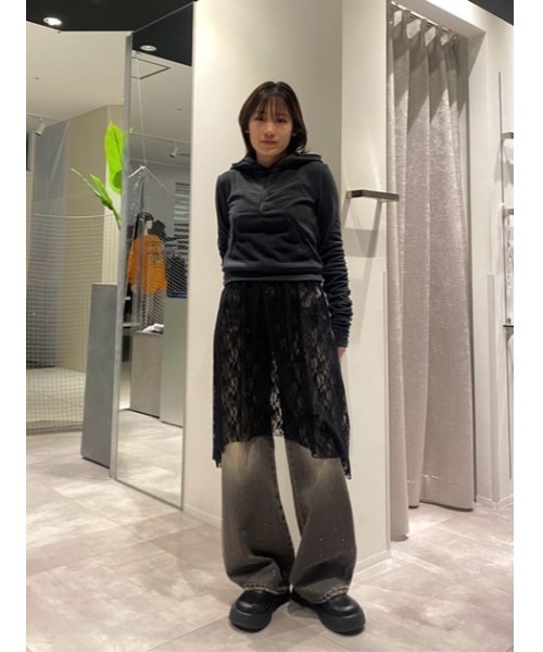 LAGUA GEM（ラグアジェム）の「FLOR LACE ペチコート（スカート・レディース・ホワイト/ブラック・FREE）」の17枚目の写真