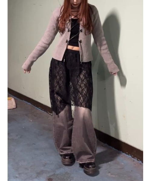 LAGUA GEM（ラグアジェム）の「FLOR LACE ペチコート（スカート・レディース・ホワイト/ブラック・FREE）」の14枚目の写真