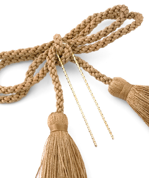 ANEMONE（アネモネ）の「水引付きタッセルリボンUピン[3本セット]（その他ヘアアクセサリー・レディース・アイボリー/ベージュ・FREE）」の6枚目の写真