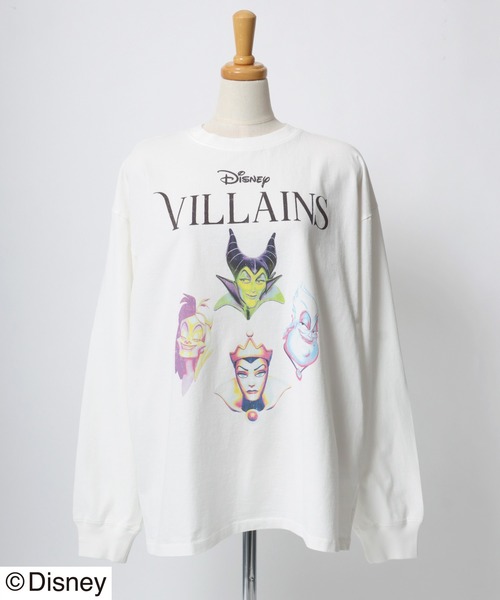 Disney(ディズニー)の「Disney Villains(ディズニーヴィランズ)バンドツアーT風プリントロンT/キャラクター(Tシャツ/カットソー・メンズ・ブラック/オフホワイト・M/L/LL)」の4枚目の写真