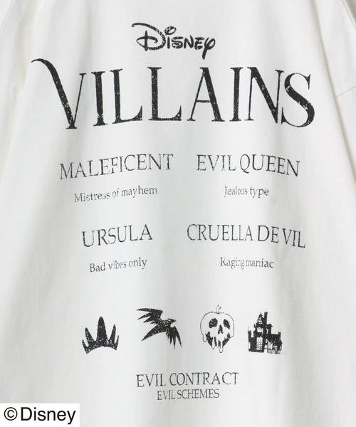 Disney(ディズニー)の「Disney Villains(ディズニーヴィランズ)バンドツアーT風プリントロンT/キャラクター(Tシャツ/カットソー・メンズ・ブラック/オフホワイト・M/L/LL)」の9枚目の写真