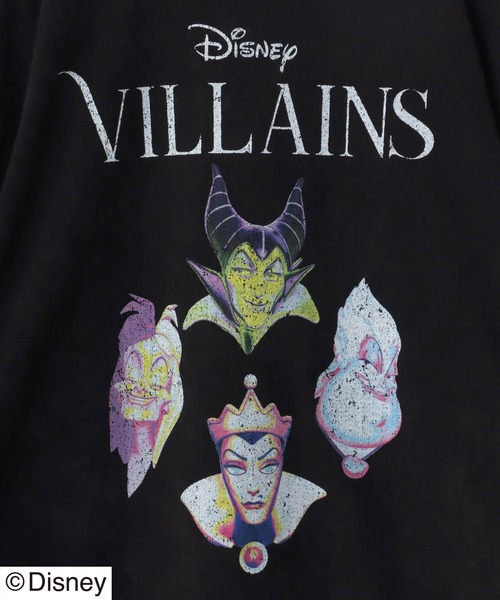 Disney(ディズニー)の「Disney Villains(ディズニーヴィランズ)バンドツアーT風プリントロンT/キャラクター(Tシャツ/カットソー・メンズ・ブラック/オフホワイト・M/L/LL)」の6枚目の写真