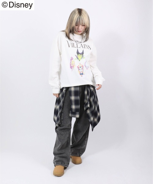 Disney(ディズニー)の「Disney Villains(ディズニーヴィランズ)バンドツアーT風プリントロンT/キャラクター(Tシャツ/カットソー・メンズ・ブラック/オフホワイト・M/L/LL)」の22枚目の写真