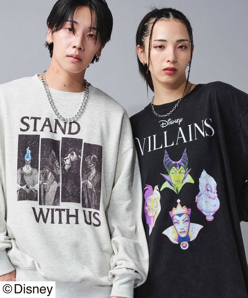 Disney(ディズニー)の「Disney Villains(ディズニーヴィランズ)バンドツアーT風プリントロンT/キャラクター(Tシャツ/カットソー・メンズ・ブラック/オフホワイト・M/L/LL)」の18枚目の写真