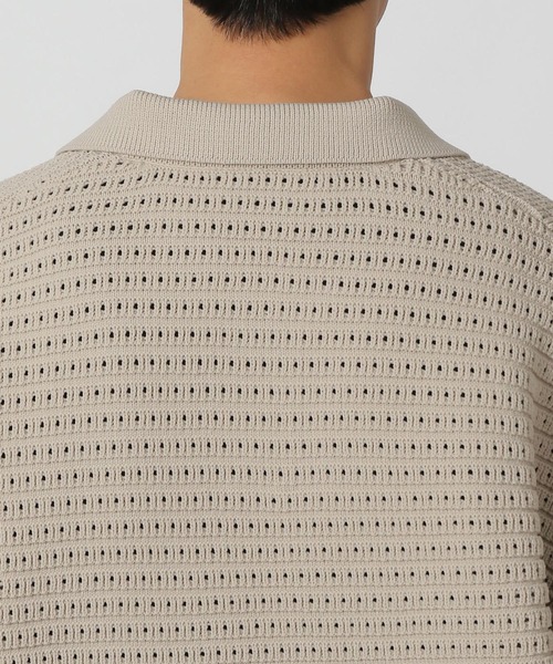 LAKOLE（ラコレ）の「透かし編みポロニット / 284368（ニット/セーター・メンズ・チャコールグレー/アイボリー/グリーン・MEDIUM/LARGE）」の10枚目の写真