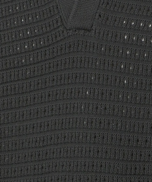 LAKOLE（ラコレ）の「透かし編みポロニット / 284368（ニット/セーター・メンズ・チャコールグレー/アイボリー/グリーン・MEDIUM/LARGE）」の4枚目の写真