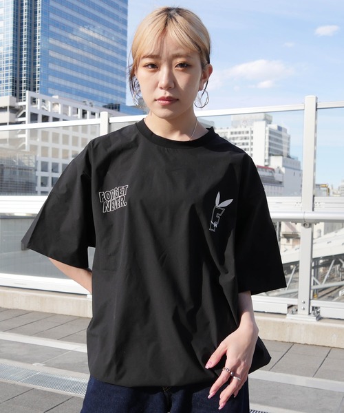 FORGET NEVER（フォーゲットネバー）の「【ムラサキスポーツ限定】FORGET NEVER/フォーゲットネバー 半袖Tシャツ バックプリント 252OO1ST633FN（Tシャツ/カットソー・メンズ・ブラック/シルバーグレー・XL/L/M）」の3枚目の写真