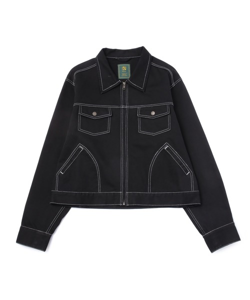 Noen(ノエン)の「ジップショートダックブルゾン【セットアップ対応】(ブルゾン・メンズ・ブラック/ベージュ・LARGE/MEDIUM)」の3枚目の写真
