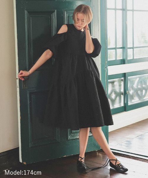 オープンショルダージャガードワンピース（ワンピース）｜DONOBAN