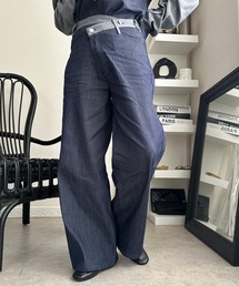 カシュクールウエストデニムパンツ