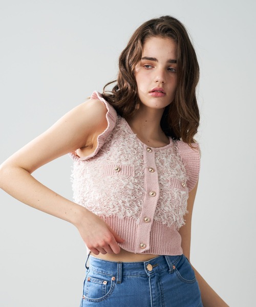 DEICY ニット パープル ケーブルニット デイシー コットンニット KNIT-D