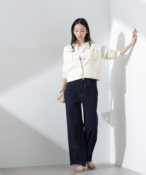 NANO universe（ナノユニバース）の「洗濯機洗可UVカット総針ニットカーディガン（カーディガン/ボレロ・レディース・オフホワイト/ブラック/ライトグレー・FREE）」の9枚目の写真