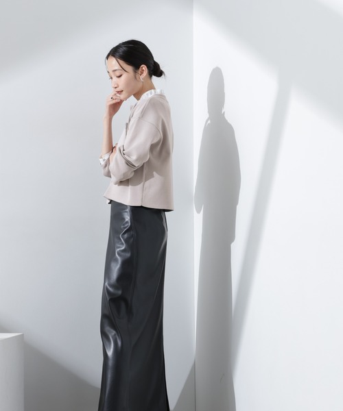 NANO universe（ナノユニバース）の「洗濯機洗可UVカット総針ニットカーディガン（カーディガン/ボレロ・レディース・オフホワイト/ブラック/ライトグレー・FREE）」の16枚目の写真