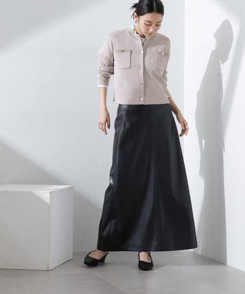 NANO universe（ナノユニバース）の「洗濯機洗可UVカット総針ニットカーディガン（カーディガン/ボレロ・レディース・オフホワイト/ブラック/ライトグレー・FREE）」の14枚目の写真