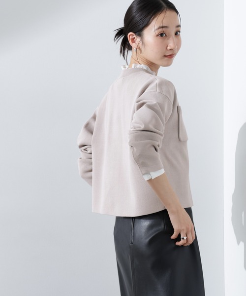 NANO universe（ナノユニバース）の「洗濯機洗可UVカット総針ニットカーディガン（カーディガン/ボレロ・レディース・オフホワイト/ブラック/ライトグレー・FREE）」の13枚目の写真