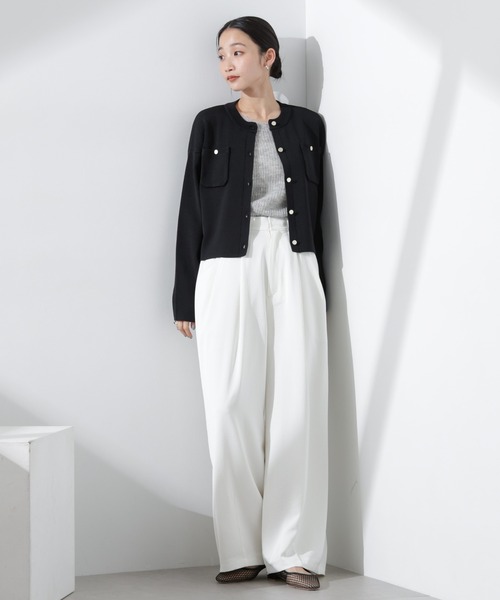 NANO universe（ナノユニバース）の「洗濯機洗可UVカット総針ニットカーディガン（カーディガン/ボレロ・レディース・オフホワイト/ブラック/ライトグレー・FREE）」の22枚目の写真