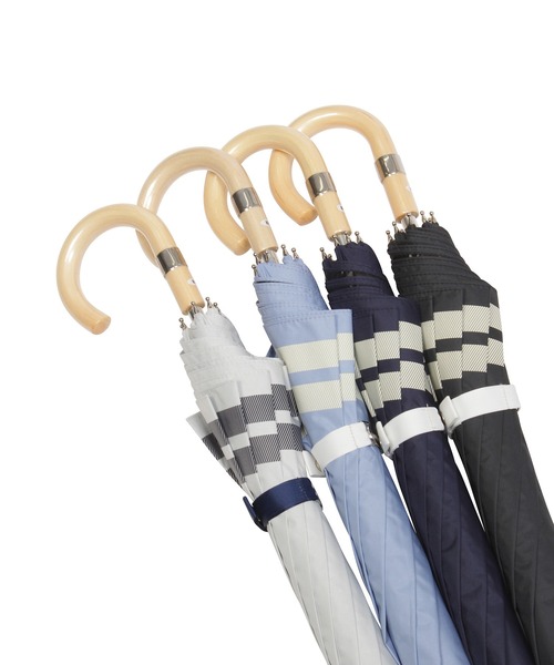 POLO RALPH LAUREN(ポロ ラルフ ローレン)の「遮光100 晴雨兼用 日傘 軽量 "裾ボーダー POLO" ポロ(長傘・レディース・ブラック/ブルー系その他/ダークブルー/オフホワイト・FREE)」の11枚目の写真