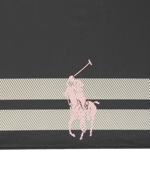 POLO RALPH LAUREN(ポロ ラルフ ローレン)の「遮光100 晴雨兼用 日傘 軽量 "裾ボーダー POLO" ポロ(長傘・レディース・ブラック/ブルー系その他/ダークブルー/オフホワイト・FREE)」の12枚目の写真