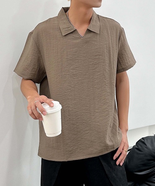 aimoha（アイモハ）の「【aimoha neo】Urban Polo Shirt (SS)（ポロシャツ・メンズ・ブラック/チョコ/ホワイト・XXX-LARGE/XX-LARGE/X-LARGE/LARGE）」の3枚目の写真