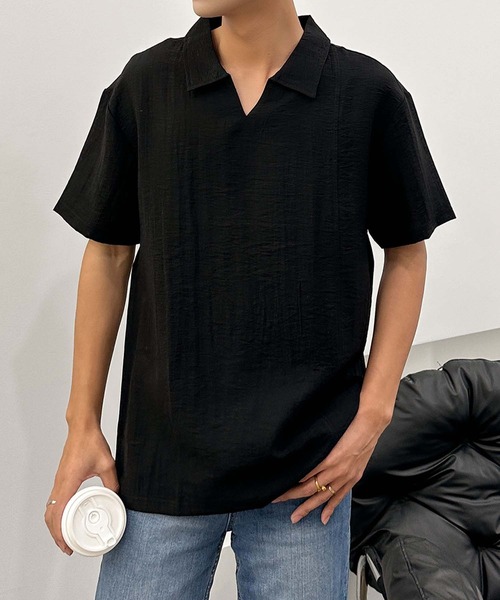 aimoha（アイモハ）の「【aimoha neo】Urban Polo Shirt (SS)（ポロシャツ・メンズ・ブラック/チョコ/ホワイト・XXX-LARGE/XX-LARGE/X-LARGE/LARGE）」の2枚目の写真