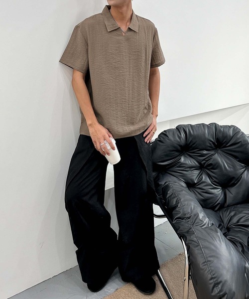 aimoha（アイモハ）の「【aimoha neo】Urban Polo Shirt (SS)（ポロシャツ・メンズ・ブラック/チョコ/ホワイト・XXX-LARGE/XX-LARGE/X-LARGE/LARGE）」の11枚目の写真