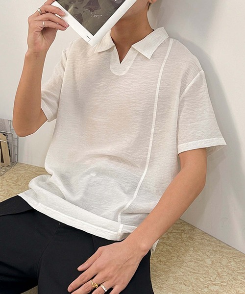 aimoha（アイモハ）の「【aimoha neo】Urban Polo Shirt (SS)（ポロシャツ・メンズ・ブラック/チョコ/ホワイト・XXX-LARGE/XX-LARGE/X-LARGE/LARGE）」の5枚目の写真