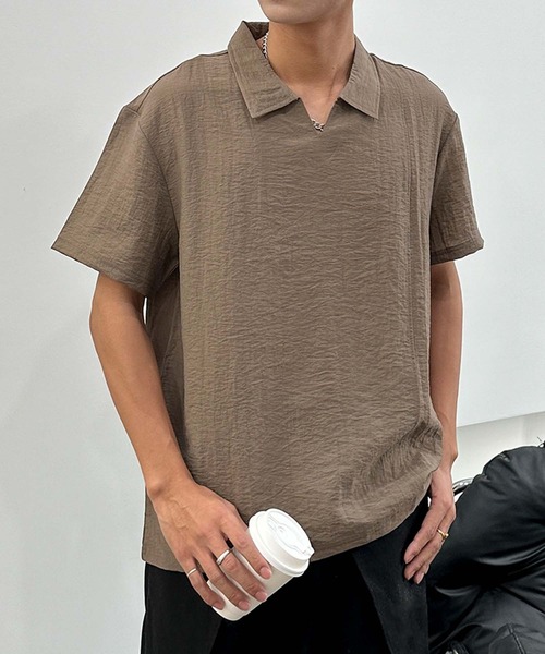 aimoha（アイモハ）の「【aimoha neo】Urban Polo Shirt (SS)（ポロシャツ・メンズ・ブラック/チョコ/ホワイト・XXX-LARGE/XX-LARGE/X-LARGE/LARGE）」の13枚目の写真