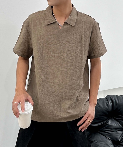 aimoha（アイモハ）の「【aimoha neo】Urban Polo Shirt (SS)（ポロシャツ・メンズ・ブラック/チョコ/ホワイト・XXX-LARGE/XX-LARGE/X-LARGE/LARGE）」の14枚目の写真