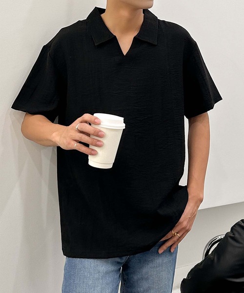 aimoha（アイモハ）の「【aimoha neo】Urban Polo Shirt (SS)（ポロシャツ・メンズ・ブラック/チョコ/ホワイト・XXX-LARGE/XX-LARGE/X-LARGE/LARGE）」の18枚目の写真
